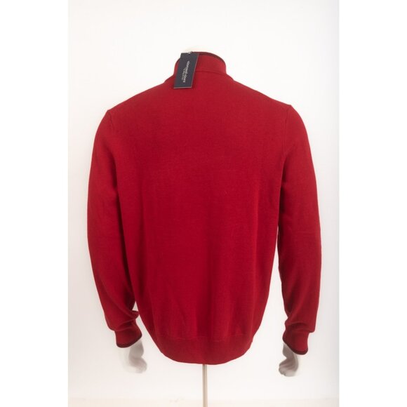 Vineyard Vines Mens Sweater Boathouse Tipping XXL Red Quarter Zip Wool Blend NWT - Picture 5 of 6